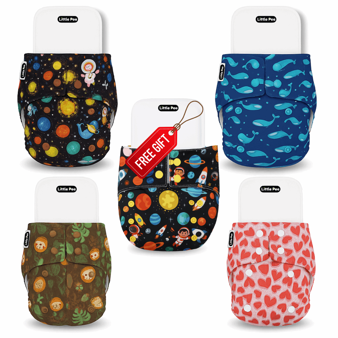Buy 4 Get 1 Free – Premium Baby Cloth Diapers