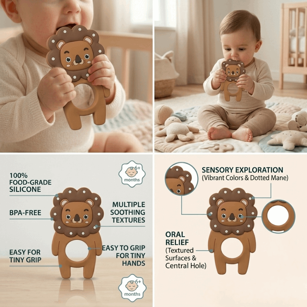Teether Combo Pack for Babies – 3 Cute Silicone Teethers