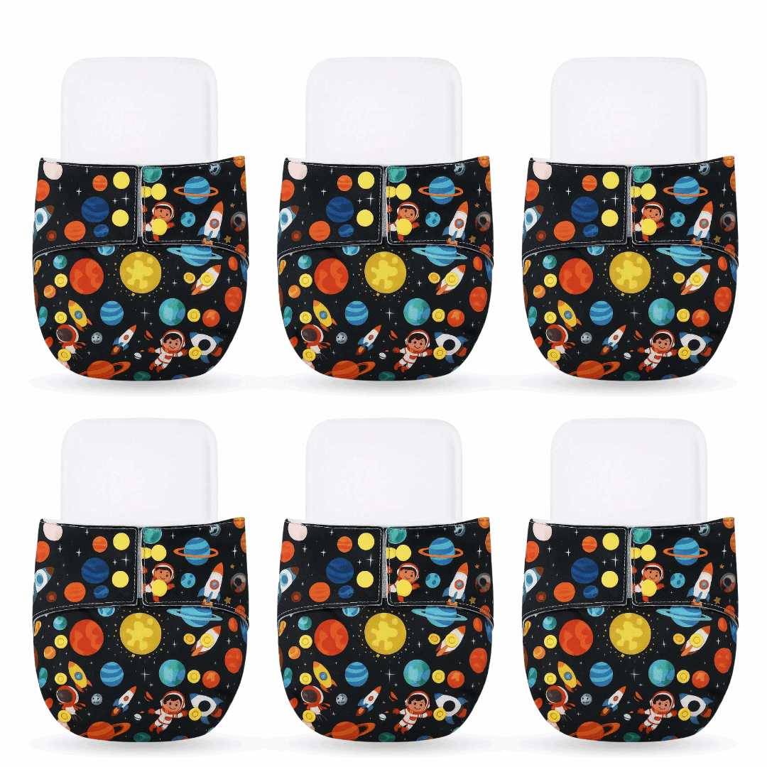 Reusable Cloth Diapers (Pack of 6) – Leak-Proof pack of 6 multicolour set - 02