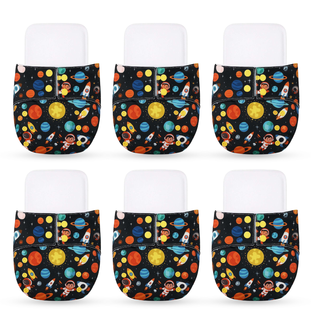 Reusable Cloth Diapers (Pack of 6) – Leak-Proof pack of 6 multicolour set - 2