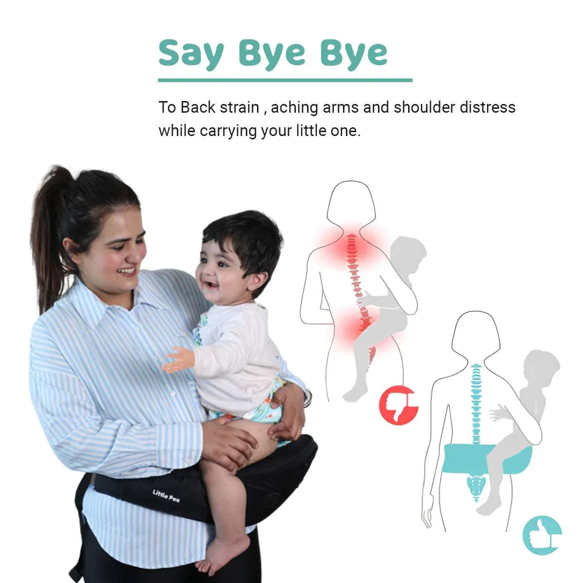 6-in-1 Ergonomic Baby Carrier with Detachable Hip Seat – Blue (4–24 Months)