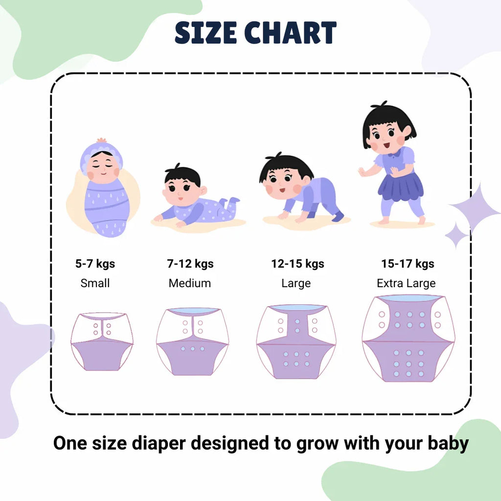 Cloth Diapers with Insert and Free Wet Bag | Ocean Adventure + Cosmic Dreams - Pack of 2