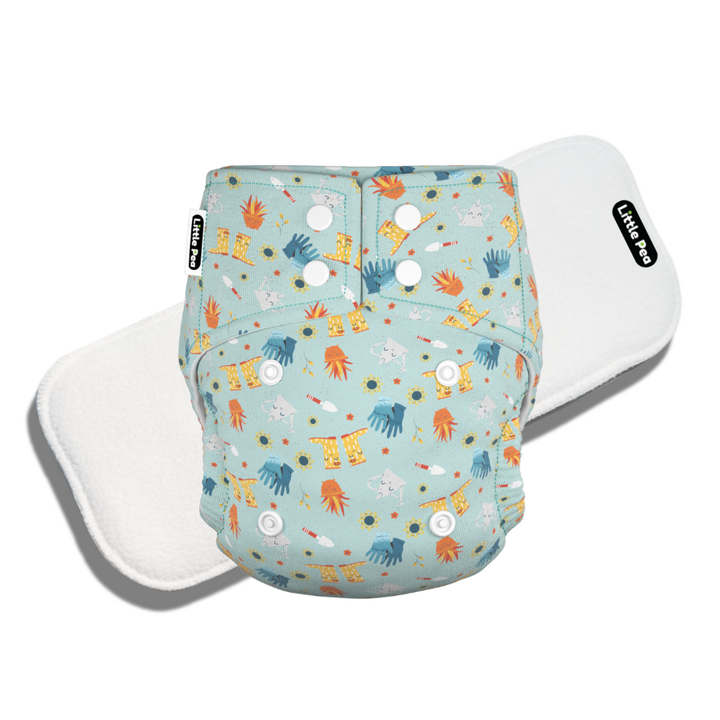 Reusable Cloth Diaper Playful Planting