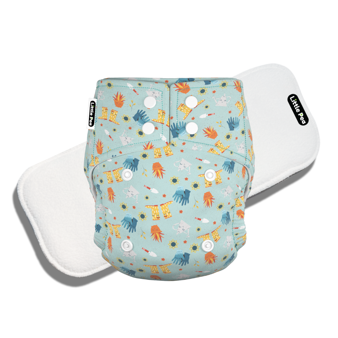 Reusable Cloth Diaper Playful Planting