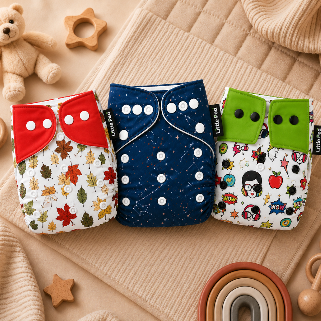Reusable Cloth Diapers (Pack of 3) – Leak-Proof
