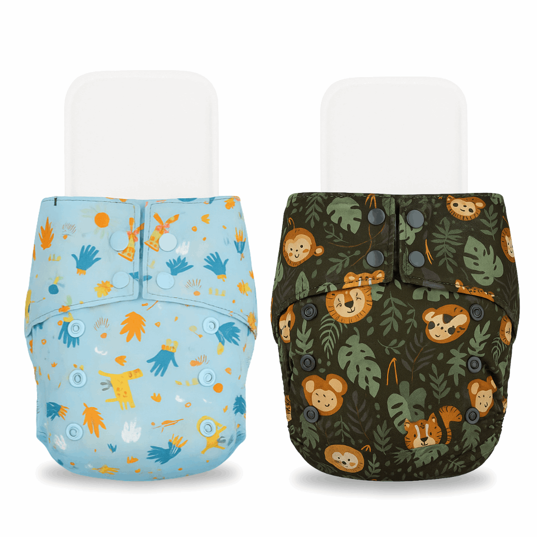 Little Pea Adjustable Cloth Diapers Pack of 2 (3 Months to 3 Years)