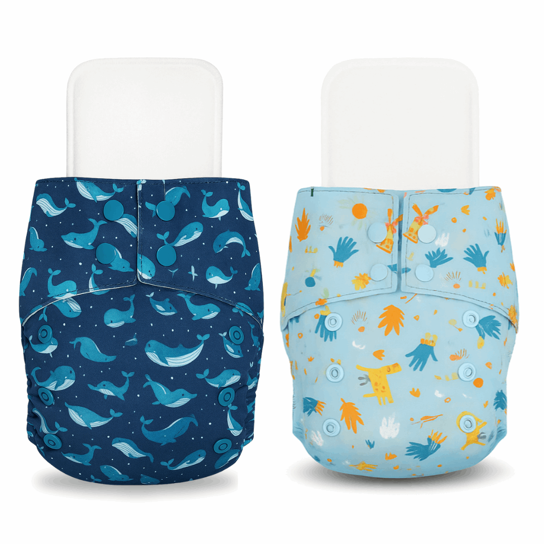 Little Pea Adjustable Cloth Diapers Pack of 2 (3 Months to 3 Years)