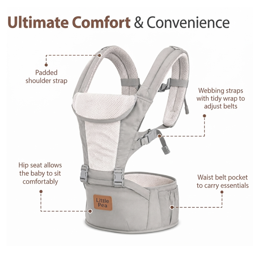 5 in 1 Hipseat carrier , Grey