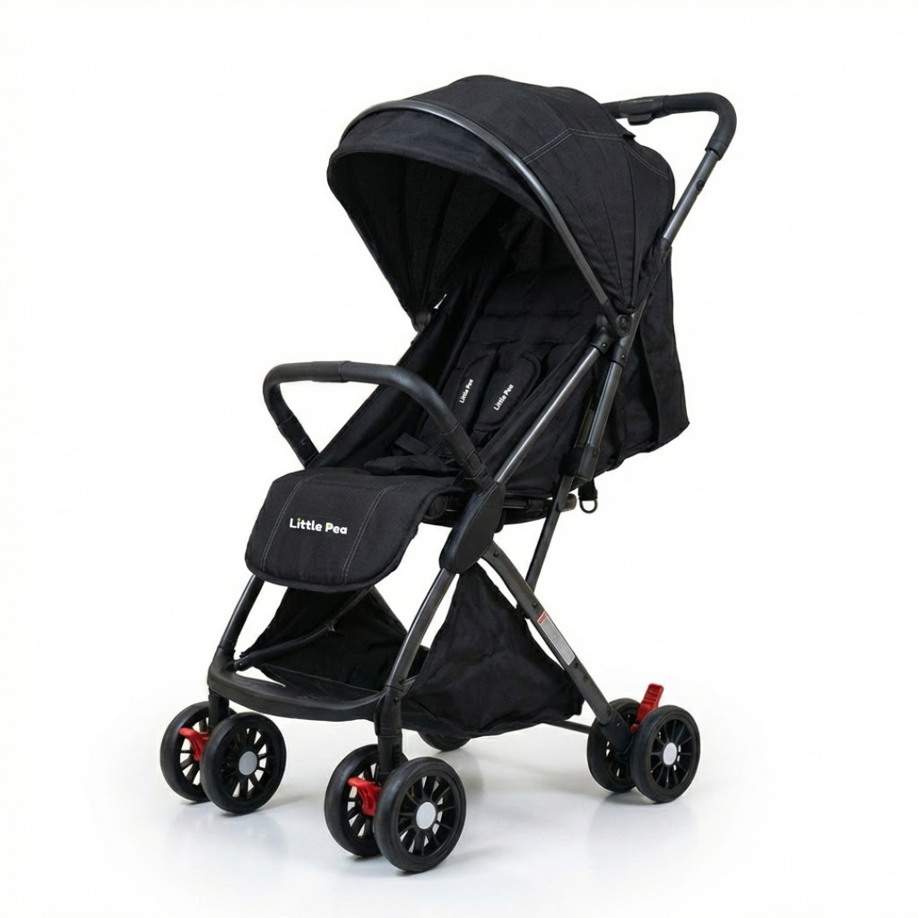 Compact Tour Stroller – Auto Fold, Pull Handle & Mosquito Net