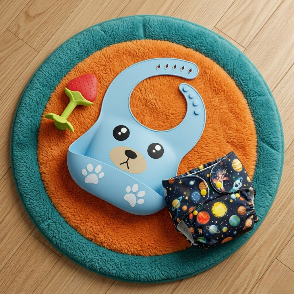 Ultimate Baby Combo ~ Cloth Diaper + Teether + Bib