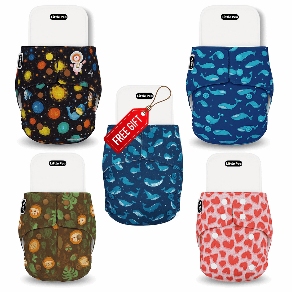 Buy 4 Get 1 Free – Premium Baby Cloth Diapers