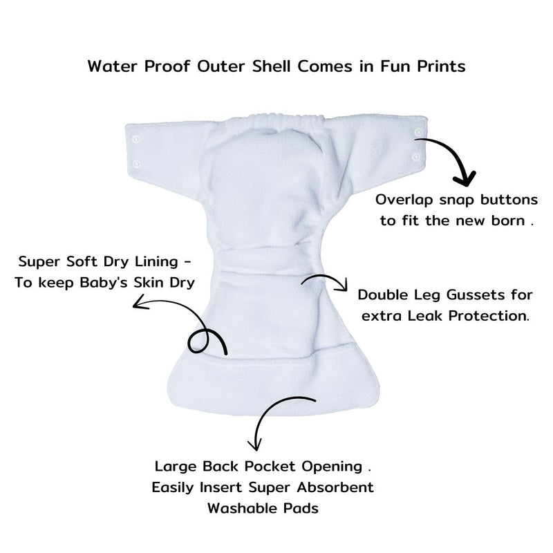 Little Pea Cloth Diaper Inserts – Pack of 2 (Ultra-Absorbent, Quick Dry)