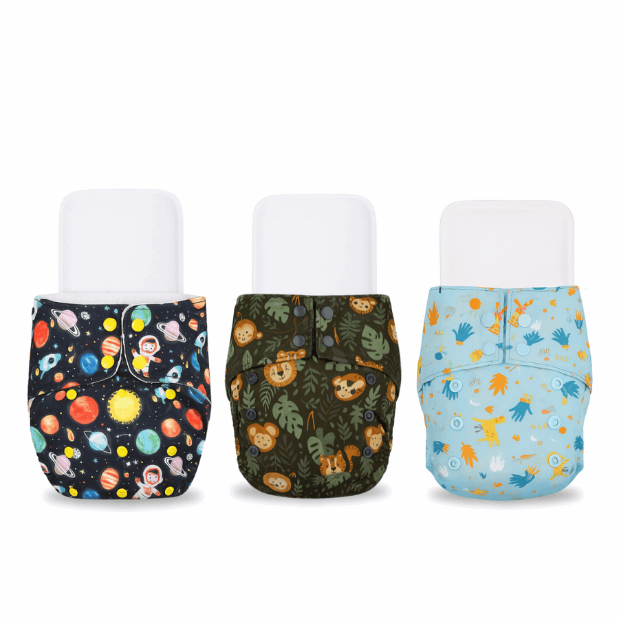 Reusable Cloth Diapers (Pack of 3) – Leak-Proof
