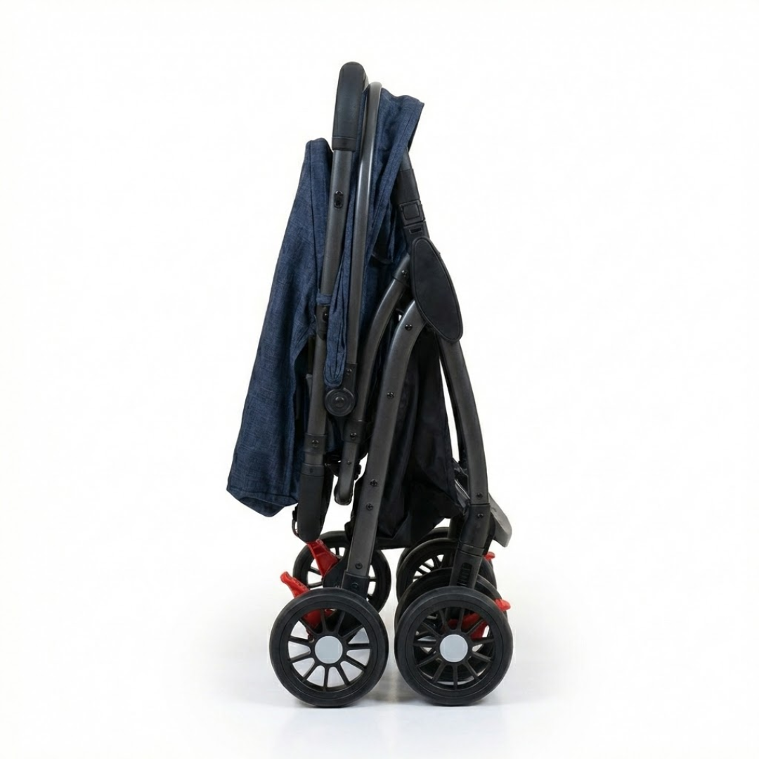 Compact Tour Stroller – Auto Fold, Pull Handle & Mosquito Net