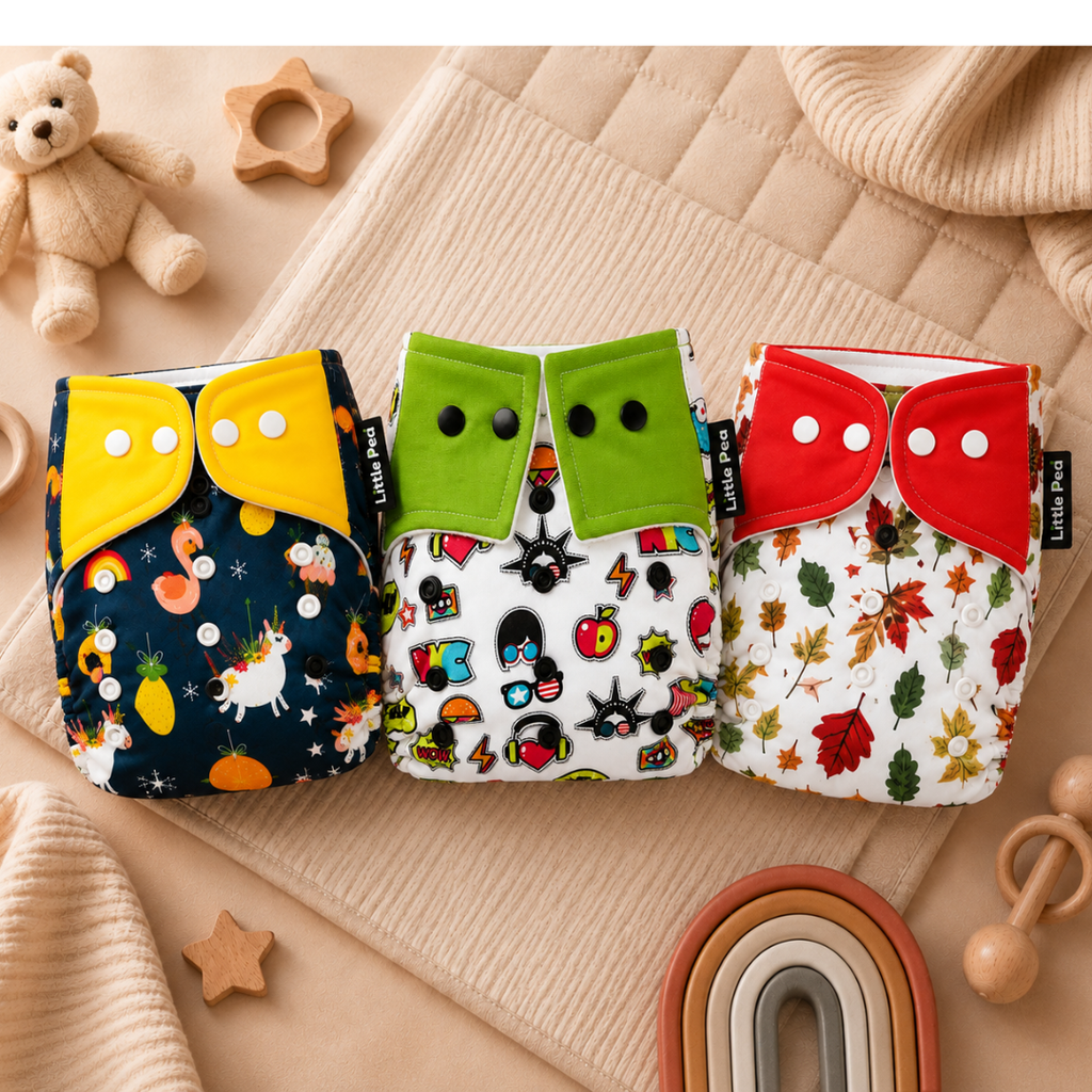 Reusable Cloth Diapers (Pack of 3) – Leak-Proof