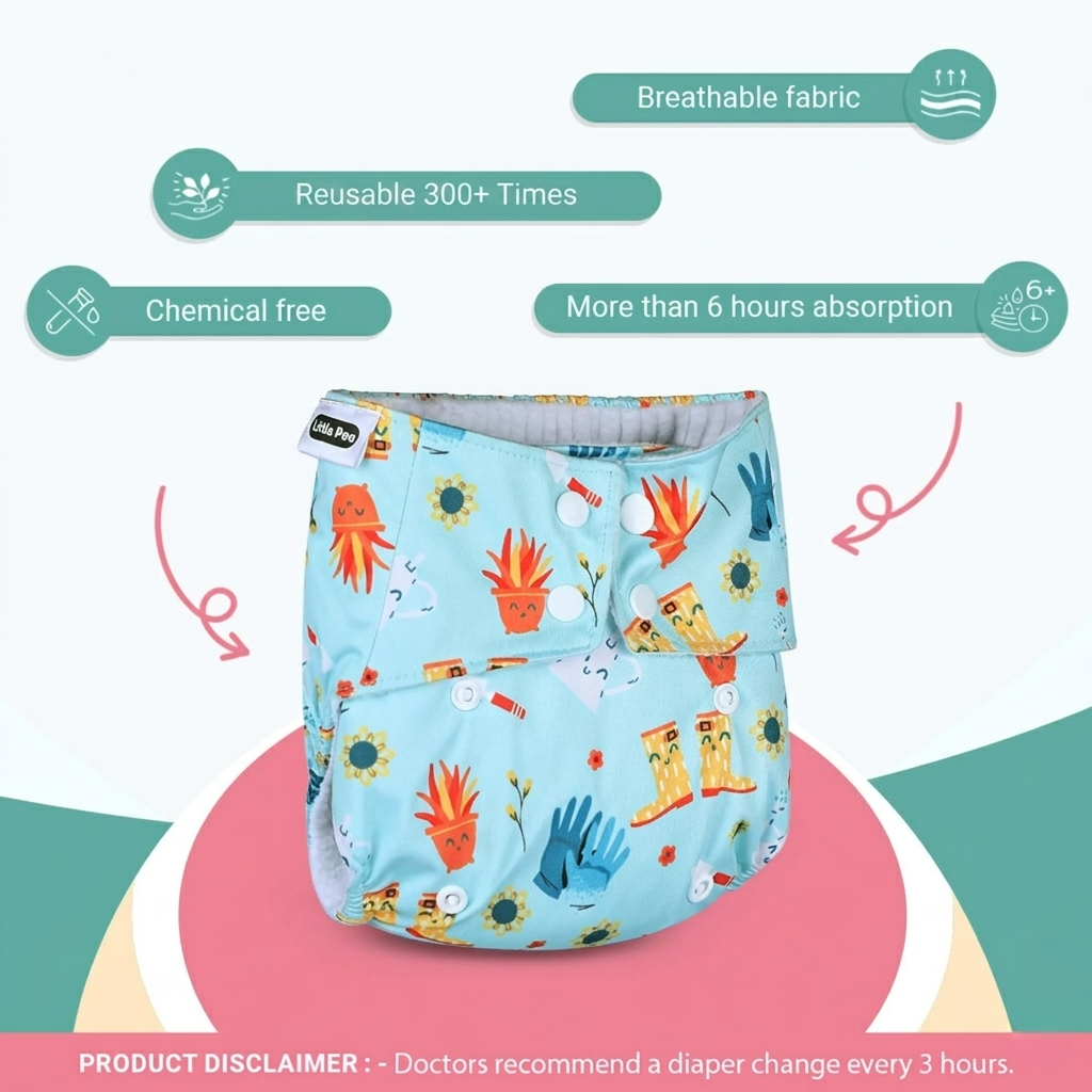 Reusable Cloth Diapers (Pack of 2) – Leak-Proof