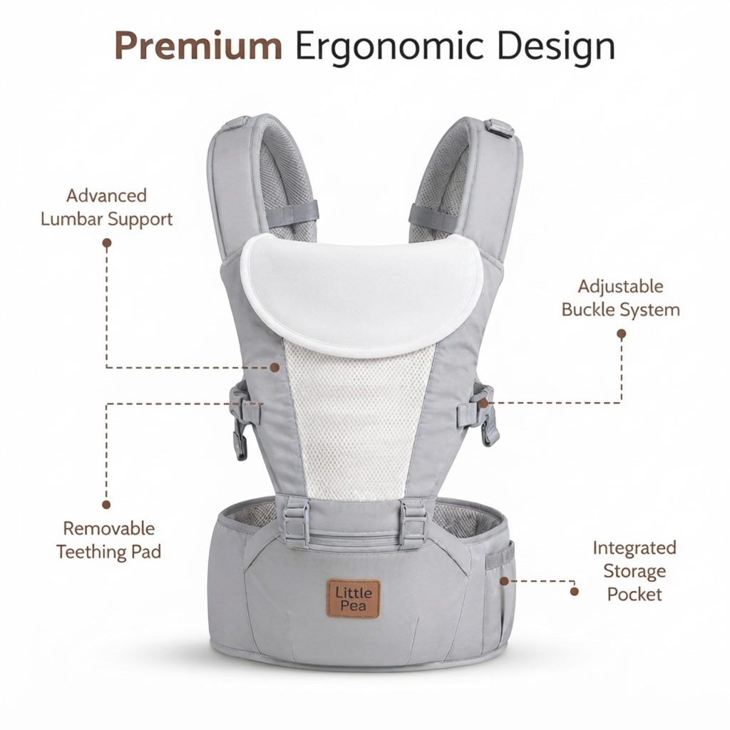 5 in 1 Hipseat carrier , Grey