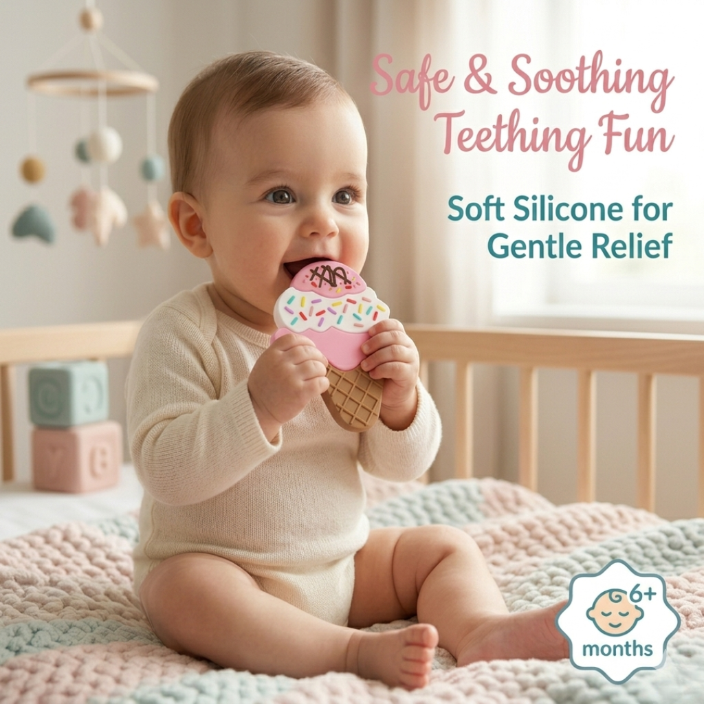 Teether Combo Pack for Babies – 3 Cute Silicone Teethers