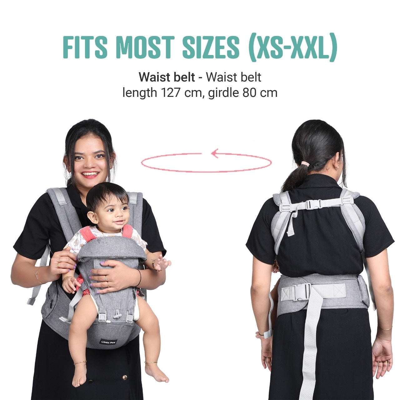 Blossom Baby Carrier – Adjustable, Detachable Hip Seat (4–36 Months, 18kg Max)