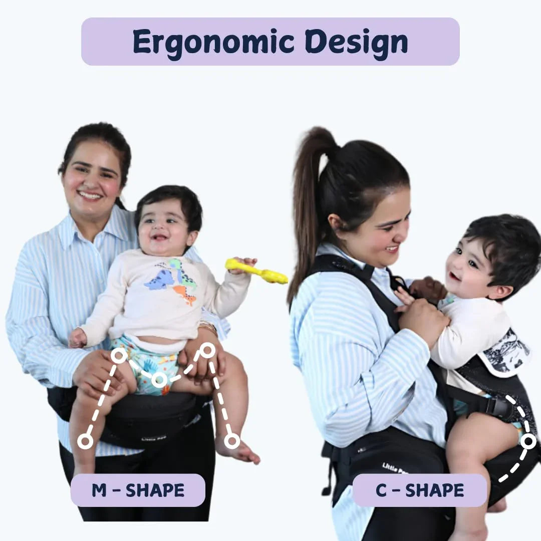 6-in-1 Ergonomic Baby Carrier with Detachable Hip Seat – Blue (4–24 Months)