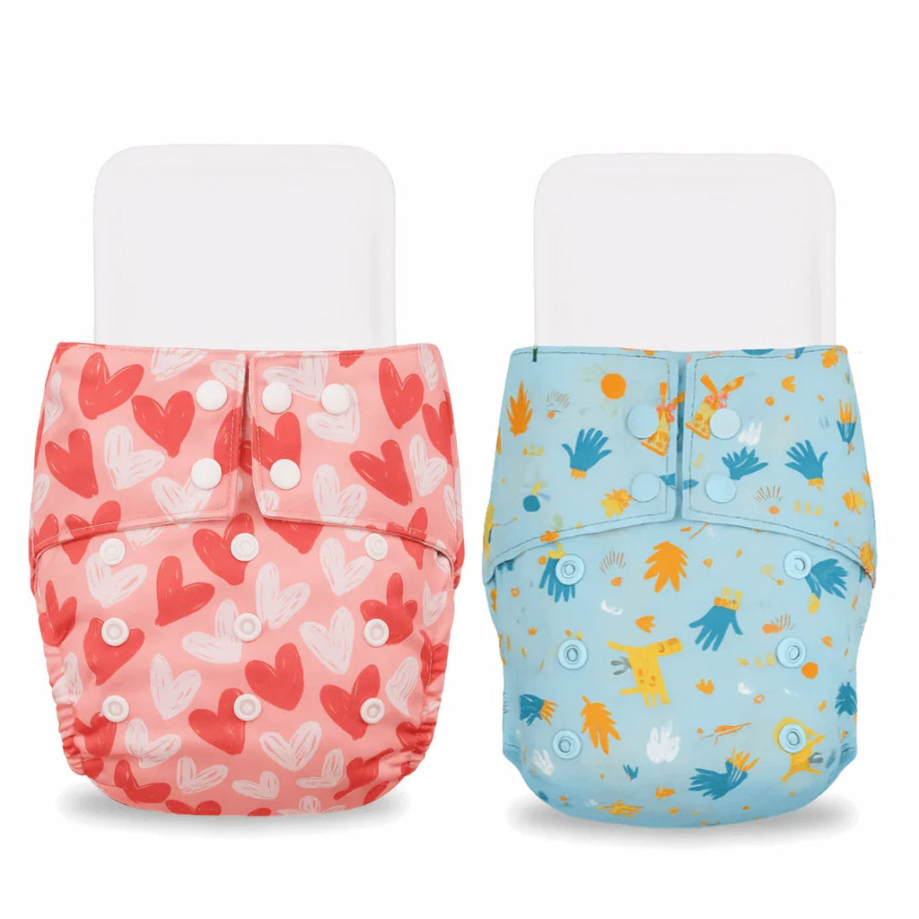 Little Pea Adjustable Cloth Diapers Pack of 2 (3 Months to 3 Years)