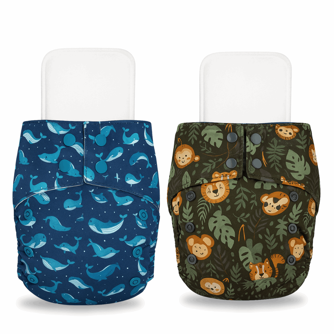 Little Pea Adjustable Cloth Diapers Pack of 2 (3 Months to 3 Years)