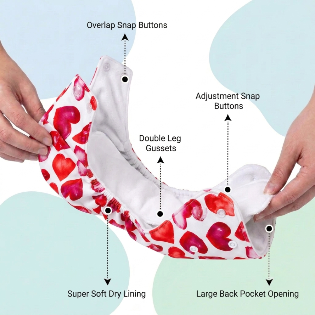 Reusable Cloth Diapers (Pack of 3) – Leak-Proof