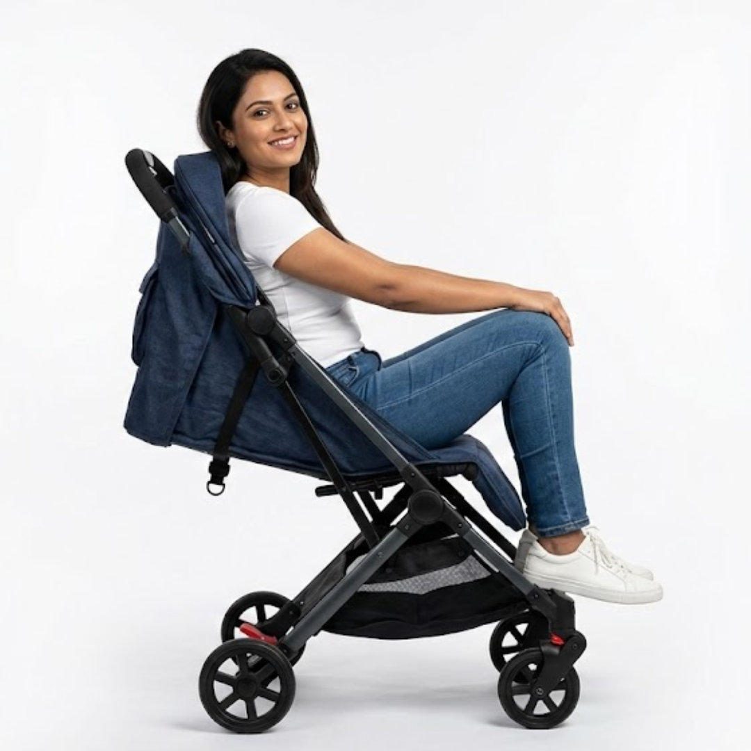 Compact Tour Stroller – Auto Fold, Pull Handle & Mosquito Net