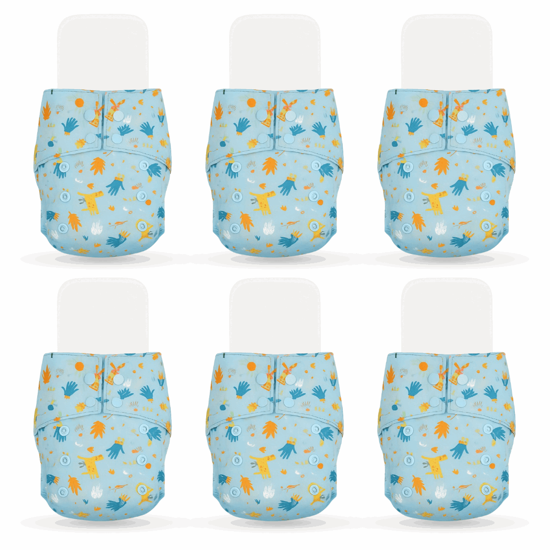 Reusable Cloth Diapers (Pack of 6) – Leak-Proof pack of 6 multicolour set - 04
