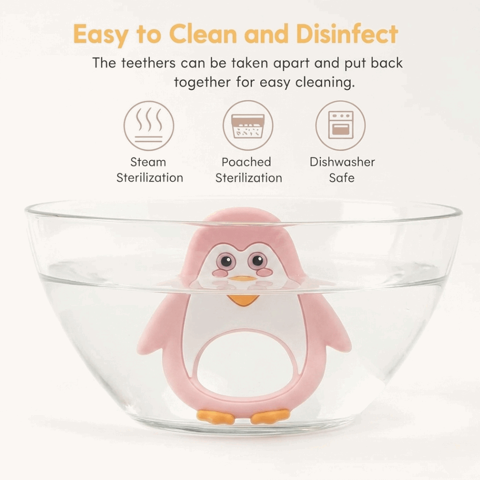 Teether Combo Pack for Babies – 3 Cute Silicone Teethers