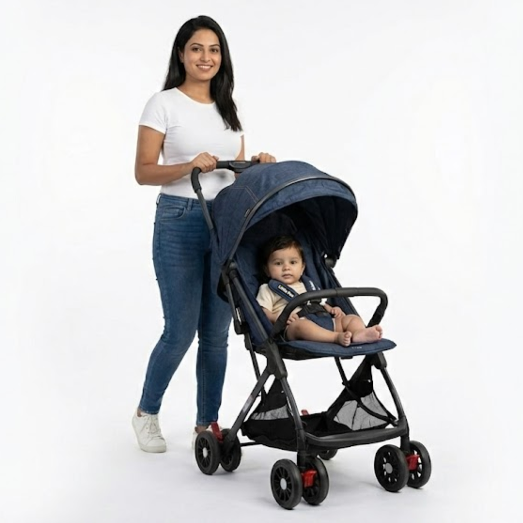 Compact Tour Stroller – Auto Fold, Pull Handle & Mosquito Net