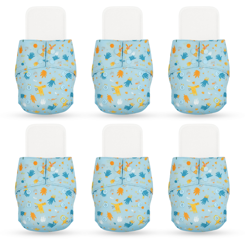 Reusable Cloth Diapers (Pack of 6) – Leak-Proof pack of 6 multicolour set - 1