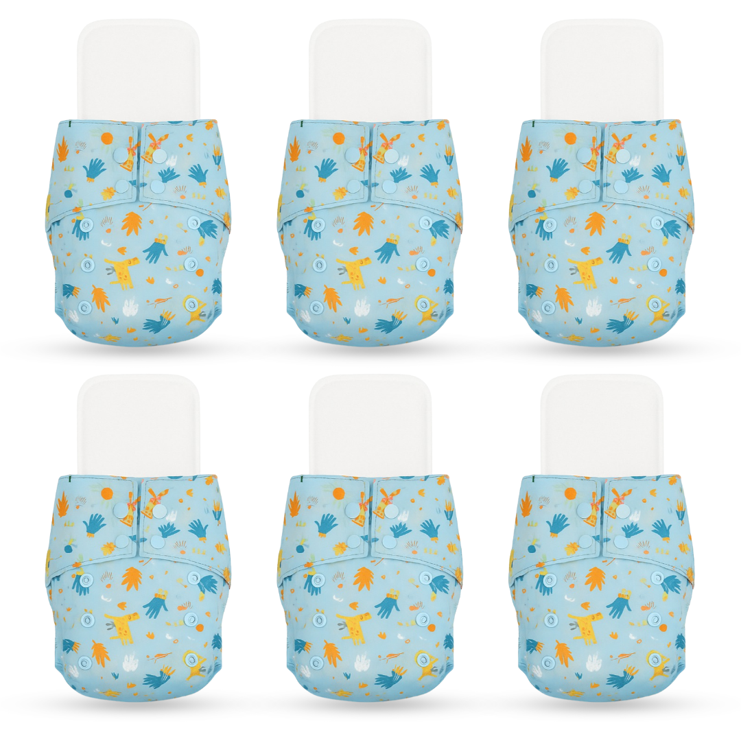 Reusable Cloth Diapers (Pack of 6) – Leak-Proof pack of 6 multicolour set - 1