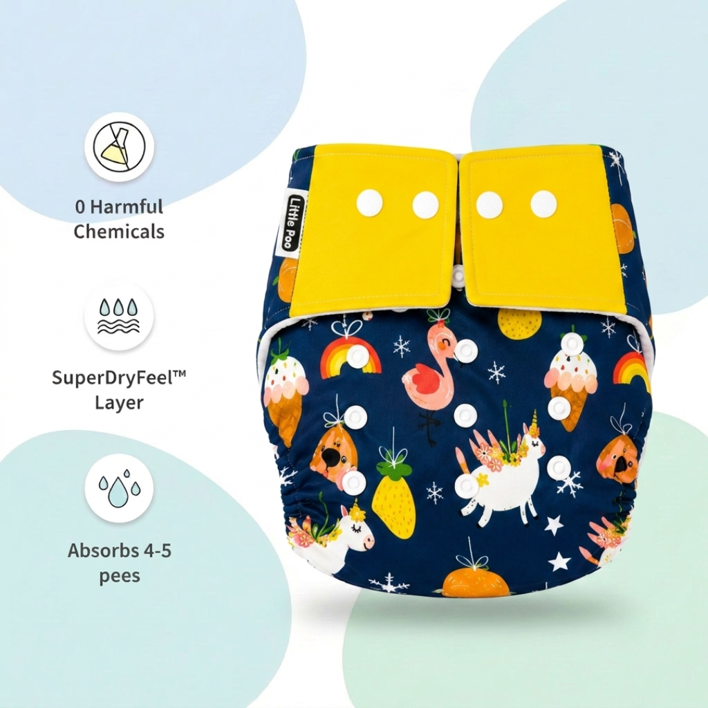 Reusable Cloth Diapers (Pack of 3) – Leak-Proof