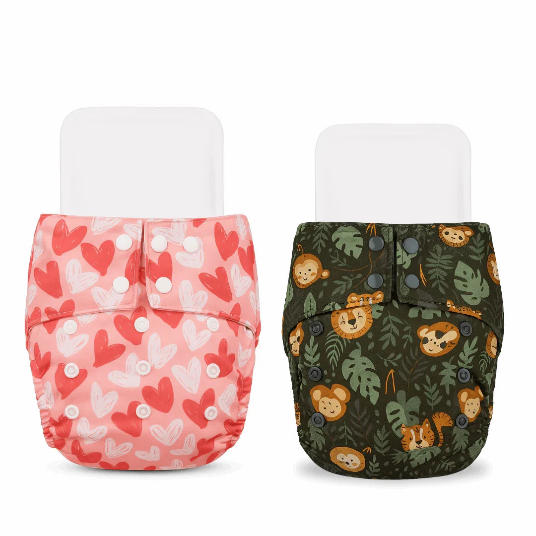 Little Pea Adjustable Cloth Diapers Pack of 2 (3 Months to 3 Years)