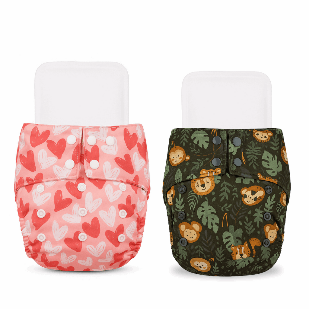 Little Pea Adjustable Cloth Diapers Pack of 2 (3 Months to 3 Years)