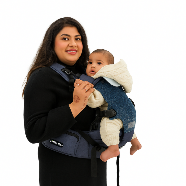 6-in-1 Ergonomic Baby Carrier with Detachable Hip Seat – Blue (4–24 Months)