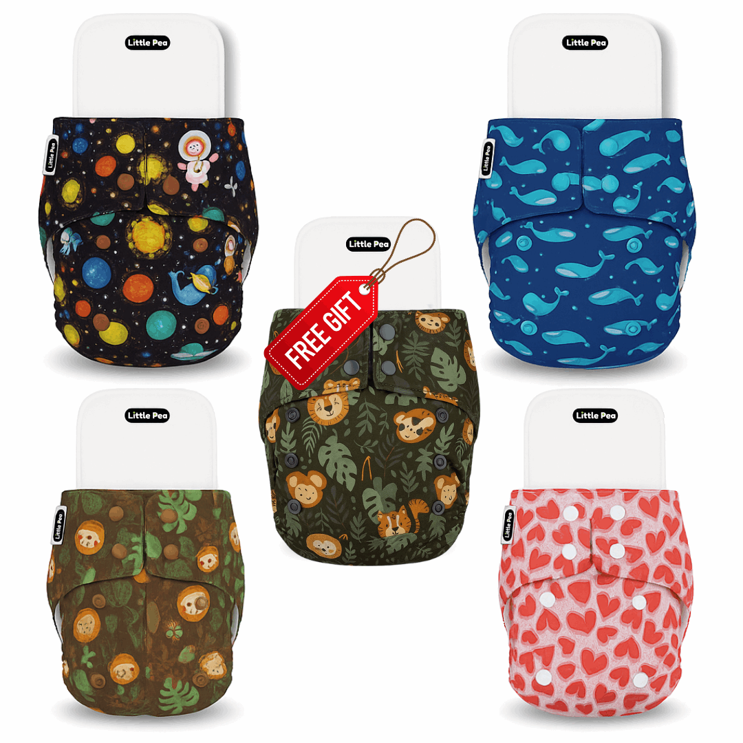 Buy 4 Get 1 Free – Premium Baby Cloth Diapers