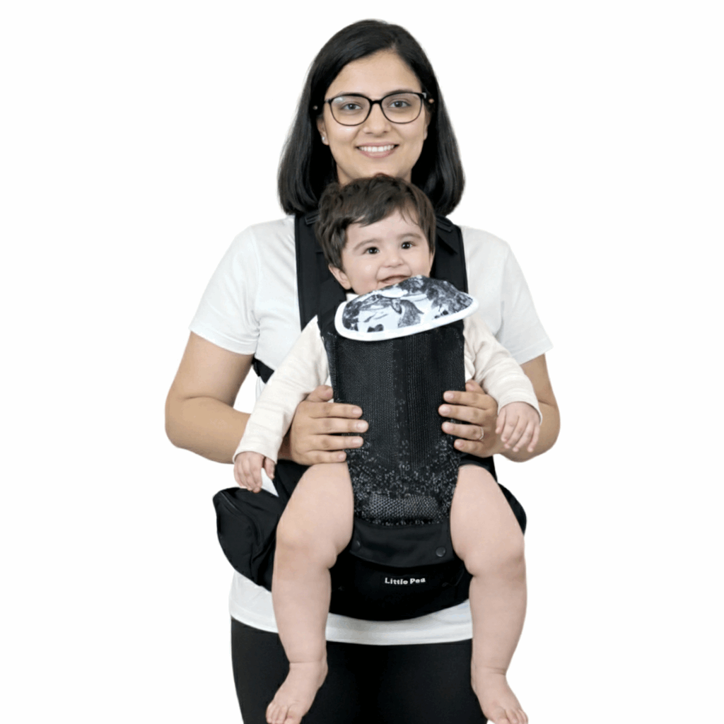 6-in-1 Ergonomic Baby Carrier with Detachable Hip Seat – Blue & Black (4–24 Months)