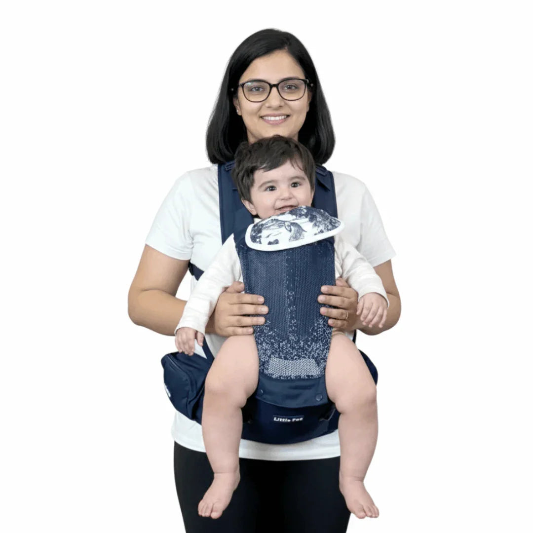 6-in-1 Ergonomic Baby Carrier with Detachable Hip Seat – Blue (4–24 Months)