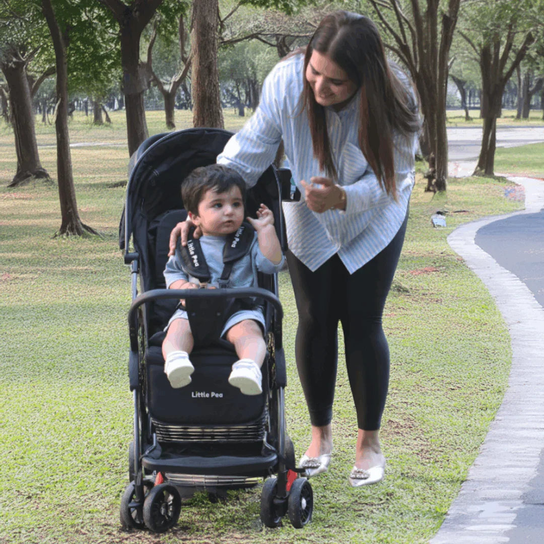 Vista Baby Stroller – Reversible Handle, Multi-Recline, Black (Newborn to 5 Years)