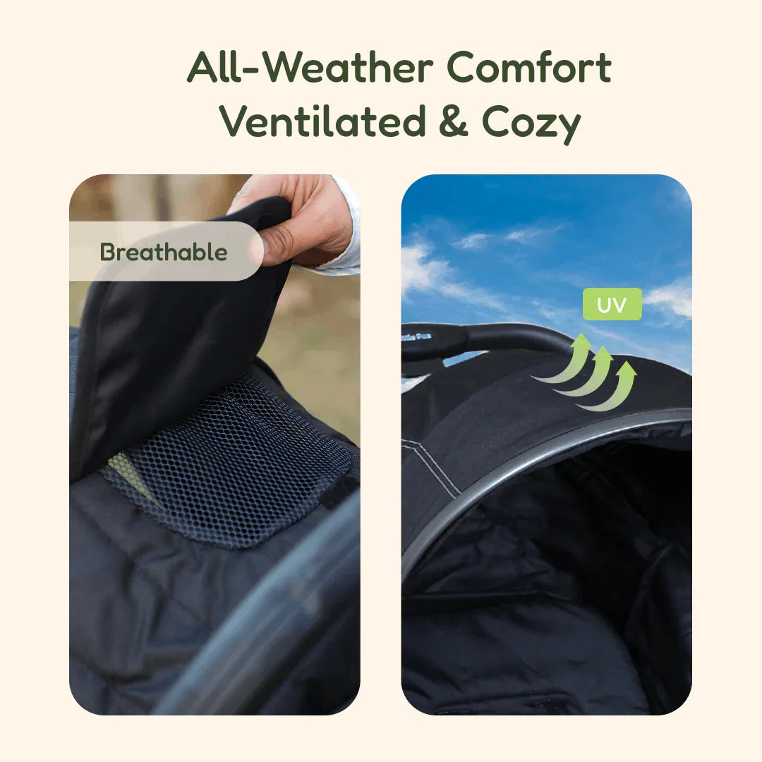 Compact Tour Stroller – Auto Fold, Pull Handle & Mosquito Net