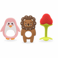 Teether Combo Pack for Babies – 3 Cute Silicone Teethers