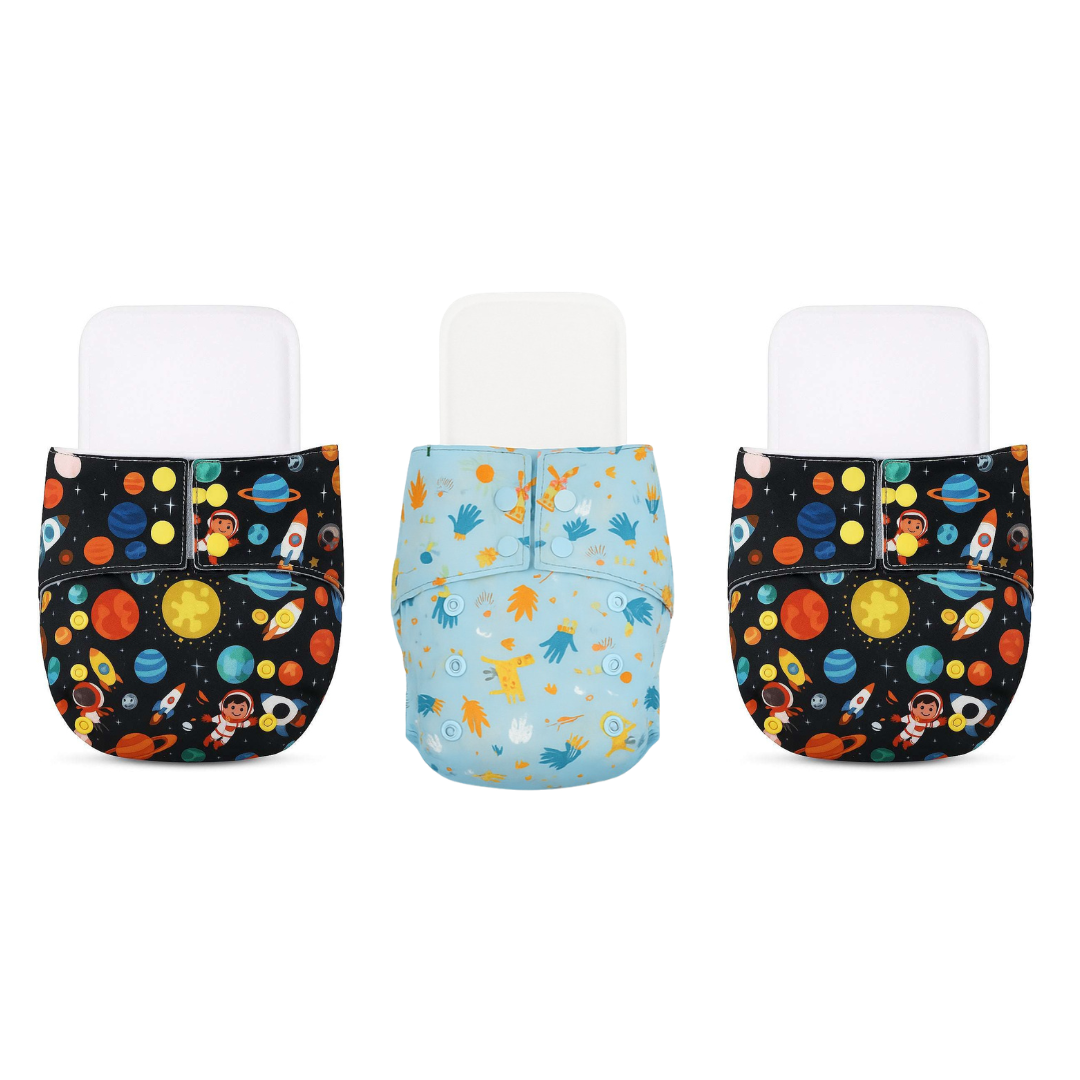 Reusable Cloth Diapers (Pack of 3) – Leak-Proof