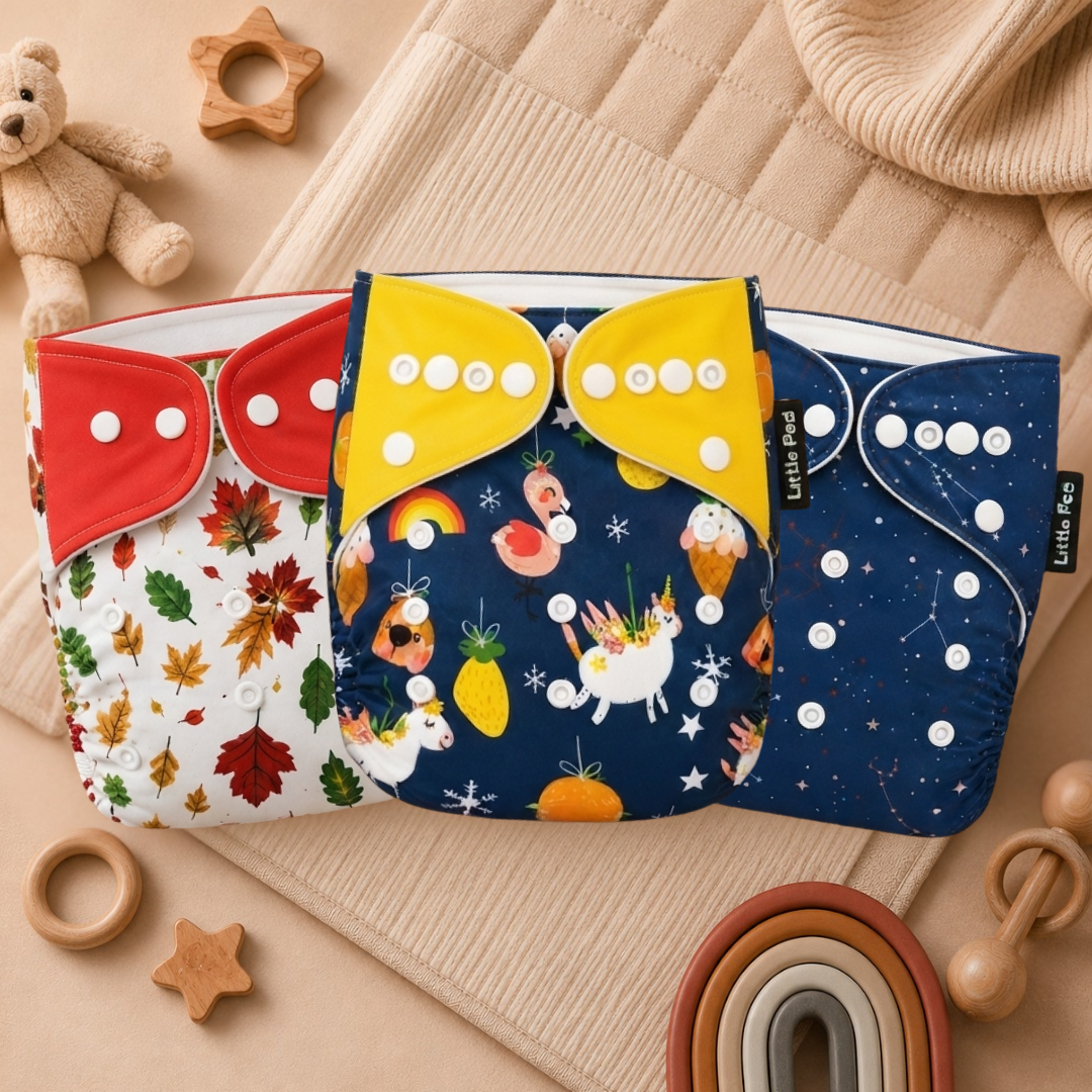 Reusable Cloth Diapers (Pack of 3) – Leak-Proof