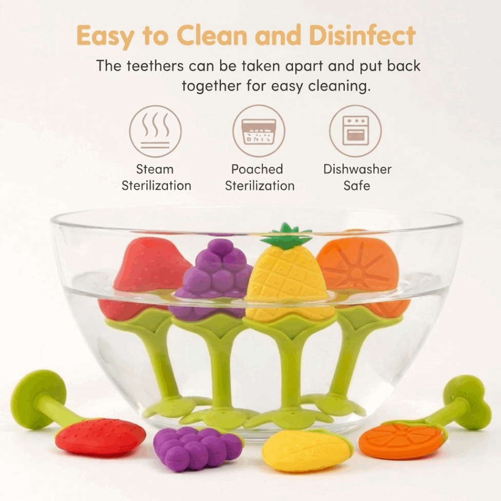Silicone Fruit Teether for Babies – Safe, BPA-Free & Soothing