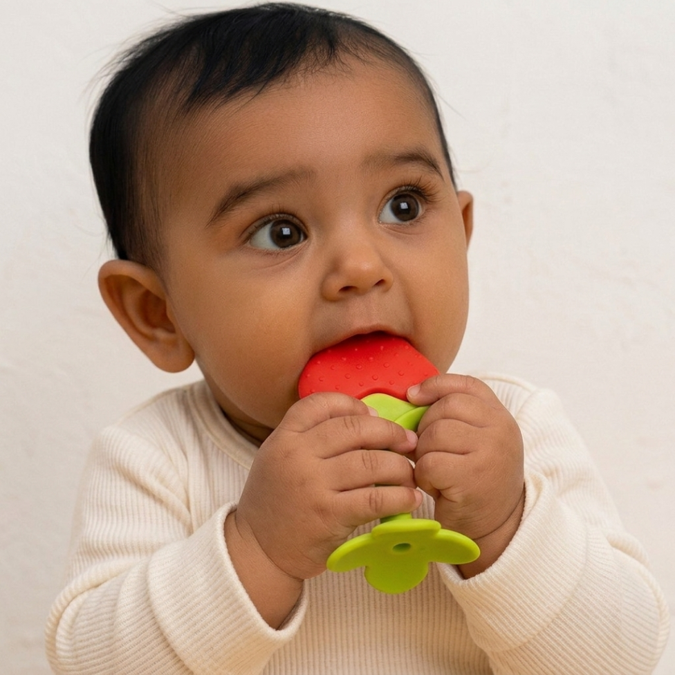 Silicone Fruit Teether for Babies – Safe, BPA-Free & Soothing