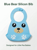Silicone Baby Bib with Food Catcher Blue