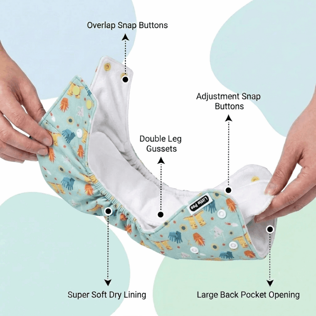 Reusable Cloth Diapers (Pack of 6) – Leak-Proof