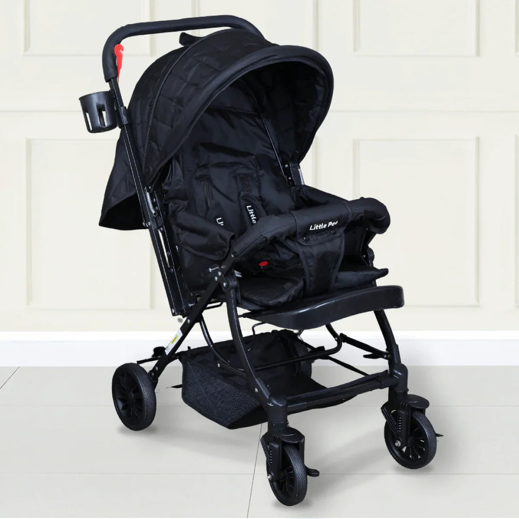 Vista Baby Stroller – Reversible Handle, Multi-Recline, Black (Newborn to 5 Years)